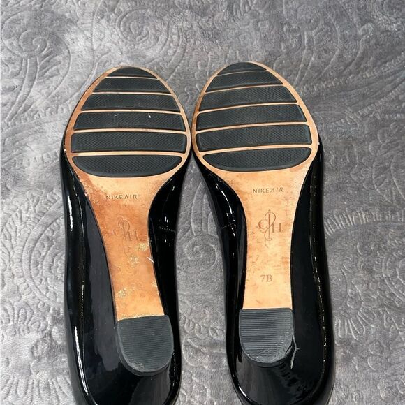Cole Haan Nike Air Black Wedge Patent Leather Heels with Rounded Toe Size 7 B - Picture 6 of 9
